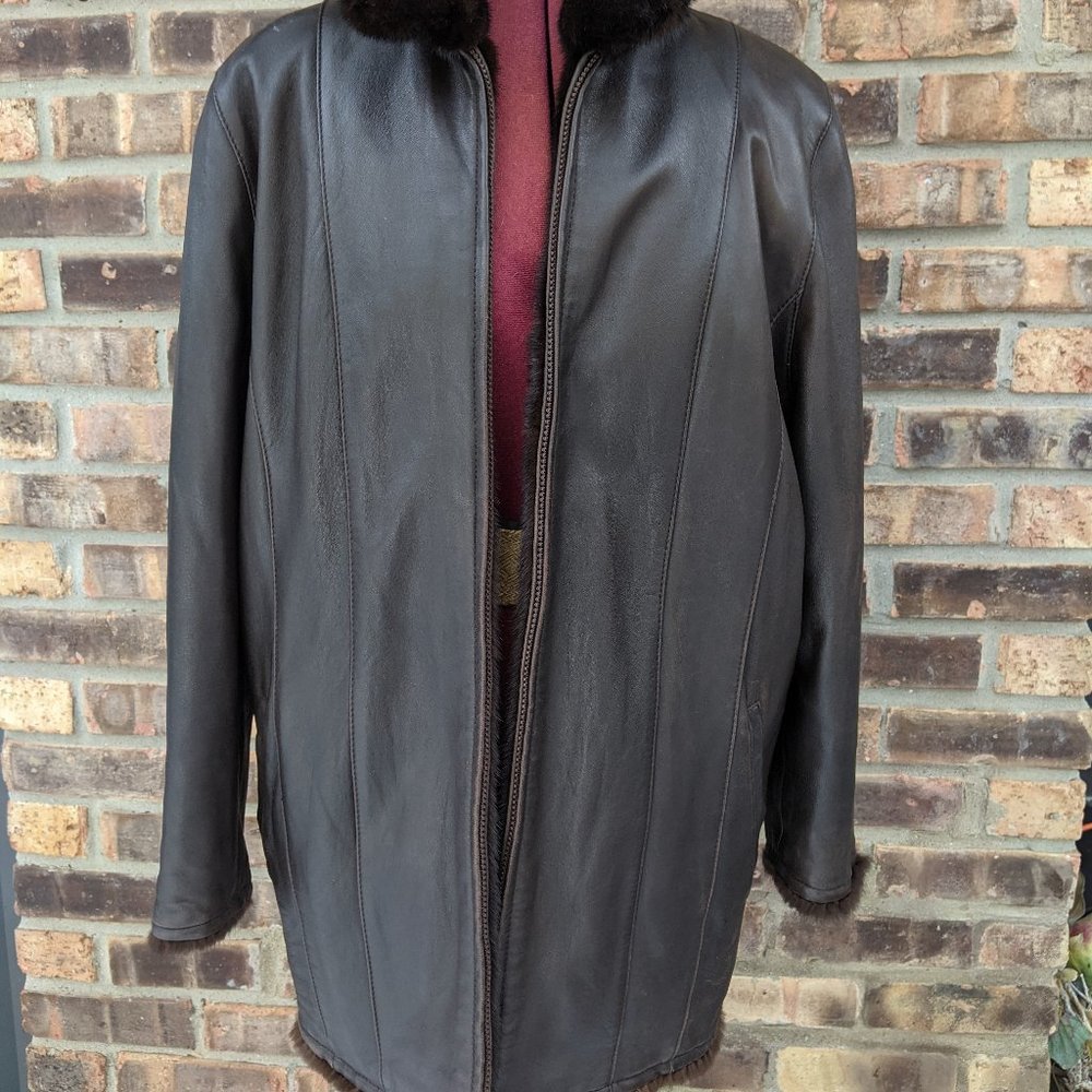 Brisa Collection Reversible Leather/Mink Jacket